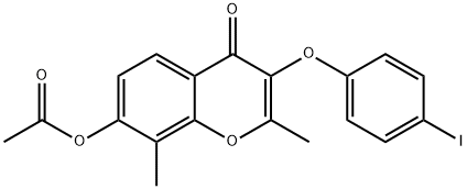 3-(4-iodophenoxy)-2,8-dimethyl-4-oxo-4H-chromen-7-yl acetate Structure