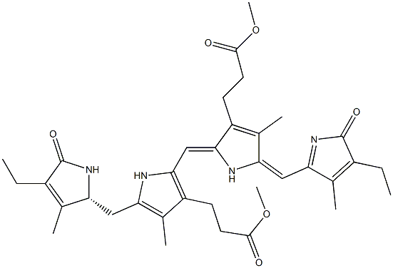 (4R)-2,18-Diethyl-1,4,5,19,23,24-hexahydro-3,7,13,17-tetramethyl-1,19-dioxo-21H-biline-8,12-dipropionic acid dimethyl ester Struktur