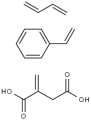 Butanedioic acid, methylene-, polymer with 1,3-butadiene and ethenylbenzene Struktur