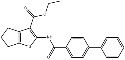 ethyl 2-([1,1-biphenyl]-4-carboxamido)-5,6-dihydro-4H-cyclopenta[b]thiophene-3-carboxylate Structure