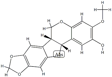 (6aR,12aα)-2-Hydroxy-3-methoxy-6a,12a-dihydro-6H-[1,3]dioxolo[5,6]benzofuro[3,2-c][1]benzopyran Struktur