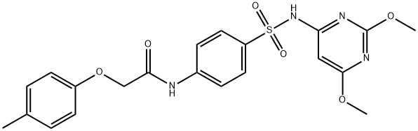 N-(4-{[(2,6-dimethoxy-4-pyrimidinyl)amino]sulfonyl}phenyl)-2-(4-methylphenoxy)acetamide Struktur
