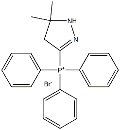 Phosphonium,(4,5-dihydro-5,5-dimethyl-1H-pyrazol-3-yl)triphenyl-, bromide (1:1) Struktur