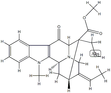 17-Hydroxy-1-methyl-6-oxosarpagane-16-carboxylic acid methyl ester Struktur