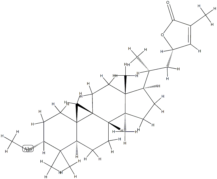 (23S)-23-Hydroxy-3α-methoxy-9β,19-cyclo-5α-lanost-24-en-26-oic acid γ-lactone Struktur