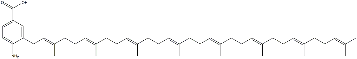 4-Amino-3-[(2E,6E,10E,14E,18E,22E,26E)-3,7,11,15,19,23,27,31-octamethyl-2,6,10,14,18,22,26,30-dotriacontaoctenyl]benzoic acid Struktur