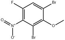 1,3-dibromo-5-fluoro-2-methoxy-4-nitrobenzene Struktur