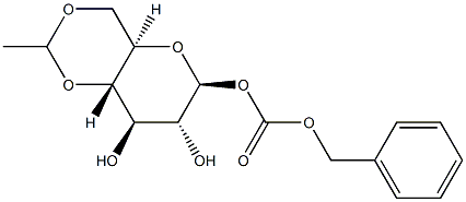 1-O-Benzyloxycarbonyl-4-O,6-O-ethylidene-β-D-glucopyranose Struktur