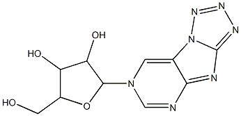 7-beta-D-Ribofuranosyl-7H-tetrazolo[5,1i]purine 
tetrazolpurine riboside Struktur