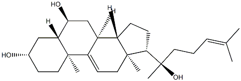 (20R)-5α-Cholesta-9(11),24-diene-3β,6α,20-triol Struktur