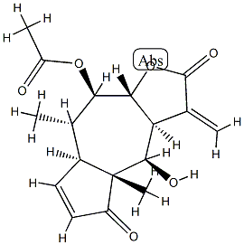 (3aS)-3,3aα,4,4a,7aα,8,9,9aβ-Octahydro-4β-hydroxy-4aβ,8α-dimethyl-3-methylene-9β-acetoxyazuleno[6,5-b]furan-2,5-dione Structure