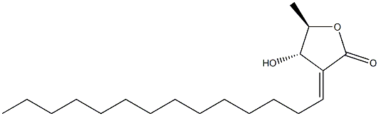 (4S)-4,5-Dihydro-4α-hydroxy-5β-methyl-3-[(E)-tetradecan-1-ylidene]furan-2(3H)-one Struktur