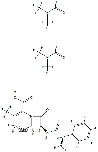 7-[(R)-AMINO(PHENYL)ACETAMIDO]-3-METHYL-3-CEPHEM-4-CARBOXYLIC ACID--DIMETHYLFORMAMIDE (2:1) Struktur