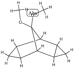 Tetracyclo[3.3.1.02,4.06,8]nonane, 9,9-dimethoxy-, (1-alpha-,2-alpha-,4-alpha-,5-alpha-,6-ba-,8-ba-)- (9CI) Struktur