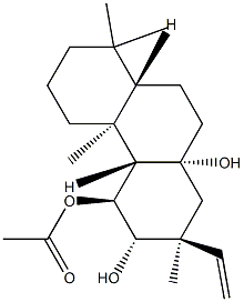 (2S)-2β-Ethenyl-2,3,4,4aβ,4b,5,6,7,8,8aβ,9,10-dodecahydro-2,4bα,8,8-tetramethyl-3α,4β,10aα(1H)-phenanthrenetriol 4-acetate Struktur