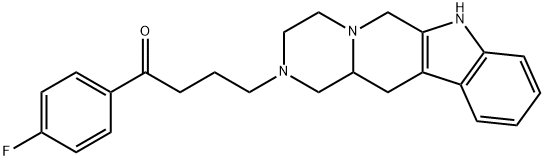 (±)-1-(4-fluorophenyl)-4-(3,4,6,7,12,12a-hexahydropyrazino[1',2':1,6]pyrido[3,4-b]indol-2(1H)-yl)butan-1-one Struktur