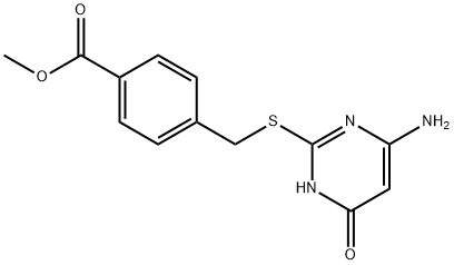 methyl 4-{[(4-amino-6-oxo-1,6-dihydropyrimidin-2-yl)sulfanyl]methyl}benzoate Struktur