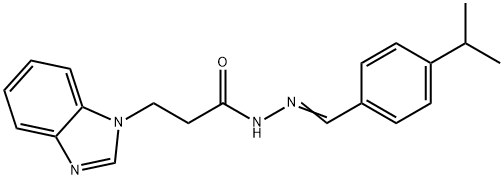 (E)-3-(1H-benzo[d]imidazol-1-yl)-N-(4-isopropylbenzylidene)propanehydrazide Struktur