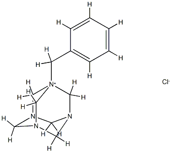 1-benzyl-3,5,7-triaza-1-azoniatricyclo[3.3.1.13,7]decane chloride Struktur