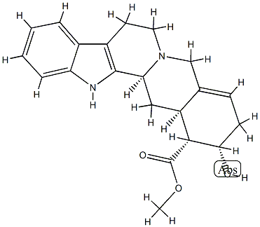 (16α,17α)-19,20-Didehydro-17-hydroxyyohimban-16-carboxylic acid methyl ester Struktur