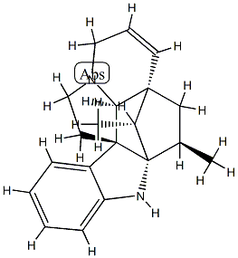 (5α,12β,19α,20R)-6,7-Didehydro-3β-methyl-2α,20-cycloaspidospermidine Struktur