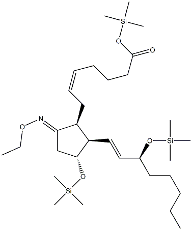 (5E,8β,9Z,11R,13E,15S)-9-(Ethoxyimino)-11α,15-bis(trimethylsiloxy)prosta-5,13-dien-1-oic acid trimethylsilyl ester Struktur