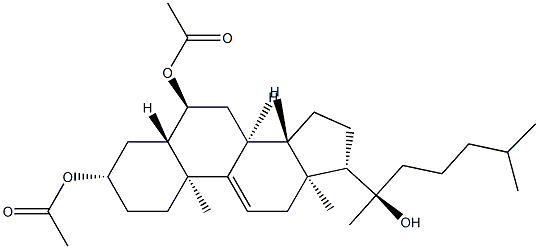 (20R)-5α-Cholest-9(11)-ene-3β,6α,20-triol 3,6-diacetate Structure
