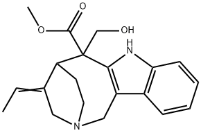 4-Ethylidene-1,3,4,5,6,7-hexahydro-6-(hydroxymethyl)-2,5-ethano-2H-azocino[4,3-b]indole-6-carboxylic acid methyl ester Struktur