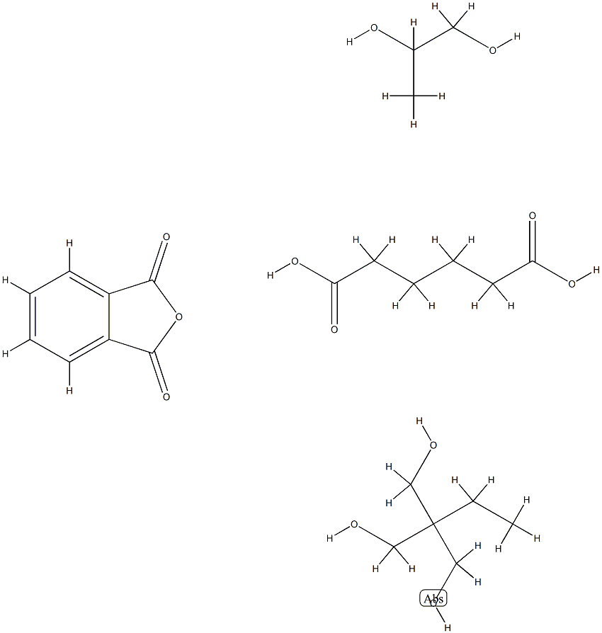 Hexanedioic acid, polymer with 2-ethyl-2-(hydroxymethyl)-1,3-propanediol, 1,3-isobenzofurandione and 1,2-propanediol Struktur