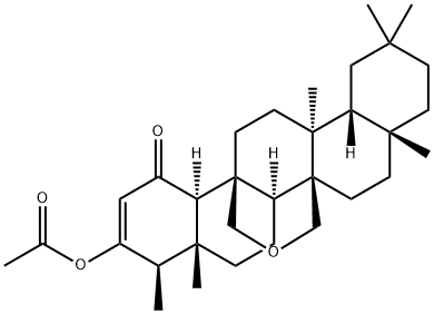 3-Acetyloxy-25,26-epoxy-D:A-friedoolean-2-en-1-one Struktur