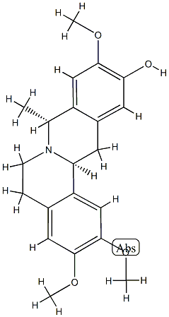 [8R,(-)]-5,8,13,13aα-Tetrahydro-2,3,10-trimethoxy-8α-methyl-6H-dibenzo[a,g]quinolizine-11-ol Struktur