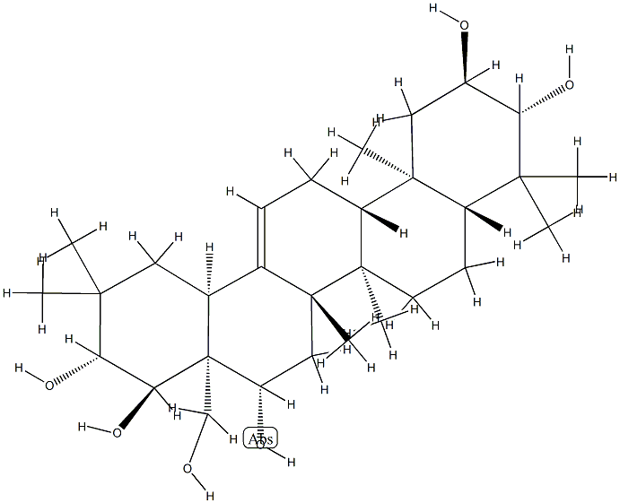 Olean-12-ene-2α,3β,16β,21β,22α,28-hexol Struktur