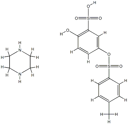 2-hydroxy-5-[[(p-tolyl)sulphonyl]oxy]benzenesulphonic acid, compound with piperazine (1:1)  Struktur