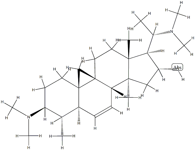 (20S)-3β,20-Bis(dimethylamino)-4α,14-dimethyl-9,19-cyclo-5α-pregn-6-en-16α-ol Struktur