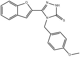 3H-1,2,4-Triazole-3-thione,5-(2-benzofuranyl)-2,4-dihydro-4-[(4-methoxyphenyl)methyl]-(9CI) Struktur