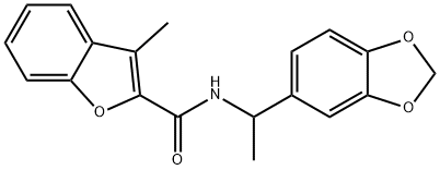 2-Benzofurancarboxamide,N-[1-(1,3-benzodioxol-5-yl)ethyl]-3-methyl-(9CI) Struktur