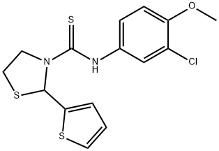3-Thiazolidinecarbothioamide,N-(3-chloro-4-methoxyphenyl)-2-(2-thienyl)-(9CI) Struktur