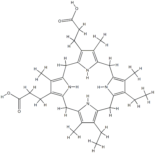 3,8,12,18-Tetramethyl-13,17-diethylporphyrinogen-2,7-dipropanoic acid Struktur