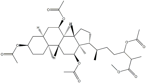 3α,7α,12α,24-Tetrakis(acetyloxy)-5β-cholestan-26-oic acid methyl ester Struktur