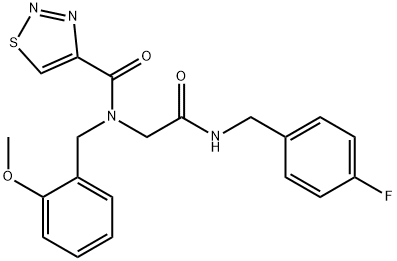 1,2,3-Thiadiazole-4-carboxamide,N-[2-[[(4-fluorophenyl)methyl]amino]-2-oxoethyl]-N-[(2-methoxyphenyl)methyl]-(9CI) Struktur