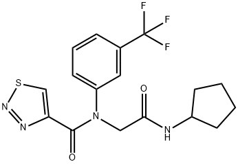 1,2,3-Thiadiazole-4-carboxamide,N-[2-(cyclopentylamino)-2-oxoethyl]-N-[3-(trifluoromethyl)phenyl]-(9CI) Struktur