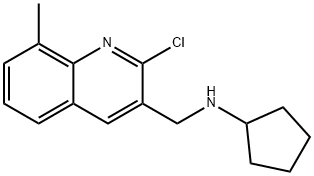3-Quinolinemethanamine,2-chloro-N-cyclopentyl-8-methyl-(9CI) Struktur