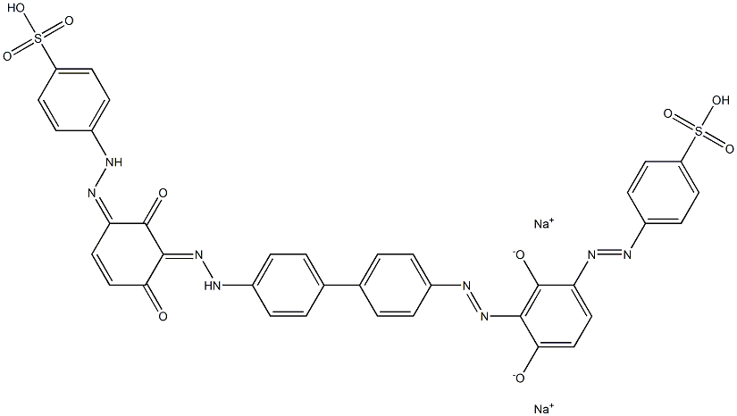 4,4'-[[1,1'-Biphenyl]-4,4'-diylbis[azo(2,4-dihydroxy-3,1-phenylene)azo]]bis[benzenesulfonic acid sodium] salt Struktur