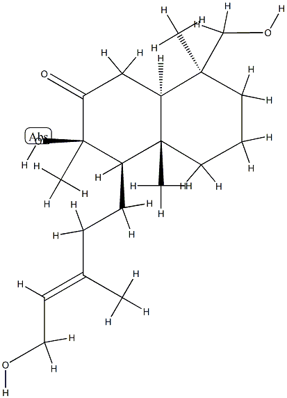 (3R)-3,4,4a,5,6,7,8,8aβ-Octahydro-3α-hydroxy-8α-hydroxymethyl-4α-[(E)-5-hydroxy-3-methyl-3-pentenyl]-3,4aα,8-trimethylnaphthalen-2(1H)-one Struktur