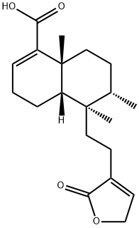 [4aS,(-)]-5α-[2-(2,5-Dihydro-2-oxofuran-3-yl)ethyl]-3,4,4aα,5,6,7,8,8a-octahydro-5,6β,8aα-trimethyl-1-naphthalenecarboxylic acid Struktur