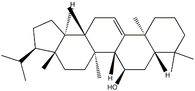(-)-D:C-Friedo-B':A'-neogammacera-9(11)-ene-7α-ol Struktur
