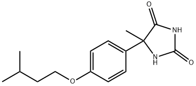 5-(p-isopentoxyphenyl)-5-methyl-hydantoi                                                                                                                                                                                                                                                                                                                                                                                                                                                                             Struktur