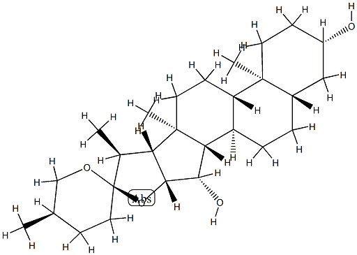 (25R)-5α-Spirostane-3β,15β-diol Struktur