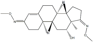 12β-Hydroxyandrost-4-ene-3,17-dione bis(O-methyl oxime) Struktur