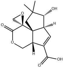 (2R,9'aS)-4',4'aα,6'aβ,7',8',9'-Hexahydro-7'α-hydroxy-8',8'-dimethyl-2'-oxospiro[oxirane-2,1'(2'H)-pentaleno[1,6a-c]pyran]-5'-carboxylic acid Struktur